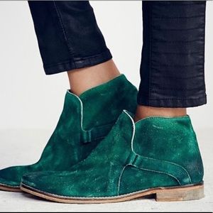 Green Free people ankle boots